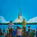 Apollo 11 : When Saturn V lifted off... - peinture à l'huile / oil painting - 50 x 65 cm - © All rights reserved by Laurent Dubois