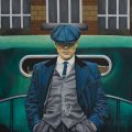Peaky Fucking Blinders : Thomas / Tommy Shelby. Thomas / Tommy Shelby is a Fucking Peaky Blinder - Peaky Blinders number 1 - peinture à l'huile / oil painting - 81 x 60 cm - © All rights reserved by Laurent Dubois.