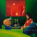 Conversation avec une femme dangereuse - peinture à l'huile / oil painting - 130 x 97 cm - © All rights reserved by Laurent Dubois